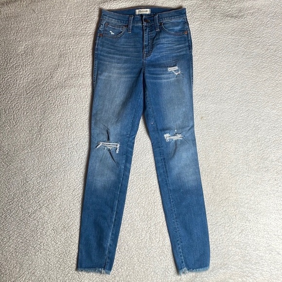 Madewell Jeans High Rise Skinny 10” Distressed Ripped Size 26 - Picture 9 of 10